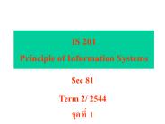 IS 201 Principle of Information Systems