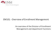 EM101 - Overview of Enrollment Management