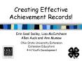 Creating Effective Achievement Records! PowerPoint PPT Presentation