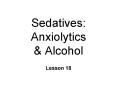Sedatives: Anxiolytics PowerPoint PPT Presentation