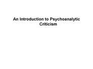 An Introduction to Psychoanalytic Criticism
