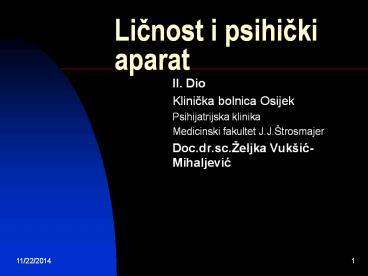 Licnost i psihicki aparat