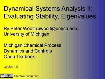 Chemical Process  Dynamics