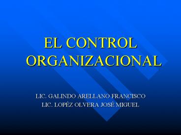 EL CONTROL ORGANIZACIONAL