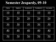 Semester Jeopardy, 09-10