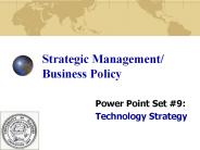Strategic Management/ Business Policy
