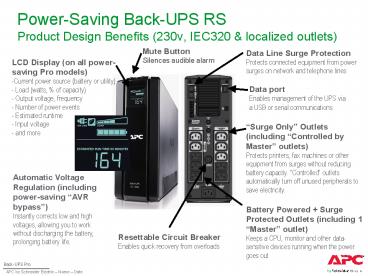 Power-Saving Back-UPS RS Product Design Benefits (230v, IEC320