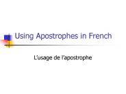 Using Apostrophes in French