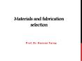 Materials and fabrication selection PowerPoint PPT Presentation