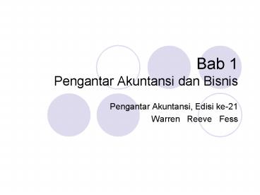 Bab 1 Pengantar Akuntansi dan Bisnis