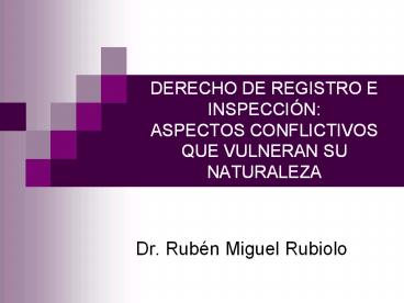 DERECHO DE REGISTRO E INSPECCI
