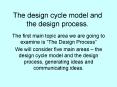 The design cycle model and the design process. PowerPoint PPT Presentation