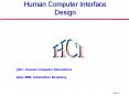 Human Computer Interface Design PowerPoint PPT Presentation