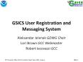 GSICS User Registration and Messaging System PowerPoint PPT Presentation