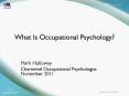What Is Occupational Psychology? PowerPoint PPT Presentation