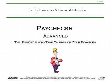 Paychecks Advanced  The Essentials to Take Charge of Your Finances