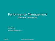 Performance Management Effective Evaluations