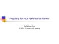Preparing for your Performance Review PowerPoint PPT Presentation