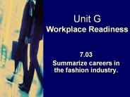 Unit G Workplace Readiness