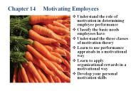 Chapter 14   Motivating Employees