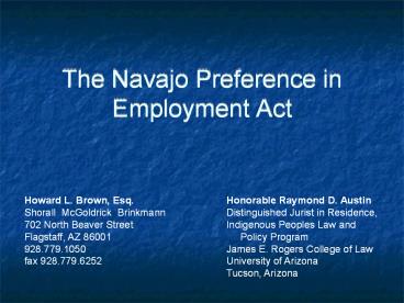 The Navajo Preference in Employment Act