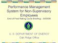 Performance Management System for Non-Supervisory Employees End of First Rating Cycle Briefing  PowerPoint PPT Presentation