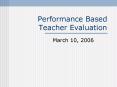 Performance Based Teacher Evaluation PowerPoint PPT Presentation