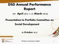 DSD Annual Performance Report  (01 April 2012  PowerPoint PPT Presentation