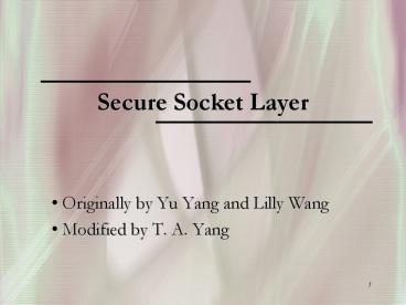 Secure Socket Layer