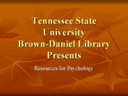 Tennessee State University Brown-Daniel Library Presents