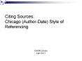 Citing Sources: Chicago (Author-Date) Style of Referencing PowerPoint PPT Presentation
