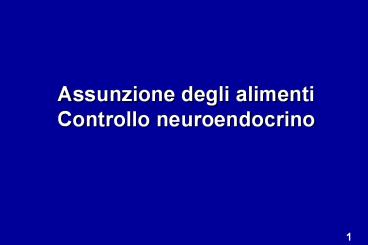 Assunzione degli alimenti