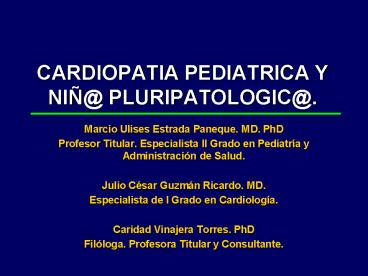 CARDIOPATIA PEDIATRICA Y NI