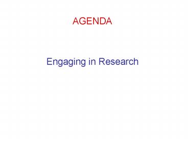 AGENDA