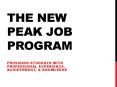 The new Peak job program PowerPoint PPT Presentation