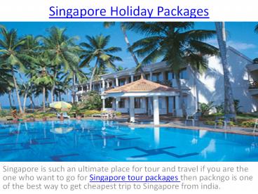 Singapore Holiday Packages