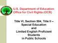 U.S. Department of Education Office for Civil Rights (OCR) PowerPoint PPT Presentation