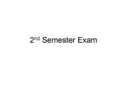2nd Semester Exam