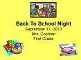 Back To School Night PowerPoint PPT Presentation