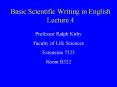 Basic Scientific Writing in English Lecture 4 PowerPoint PPT Presentation