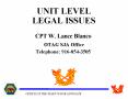 UNIT LEVEL LEGAL ISSUES PowerPoint PPT Presentation