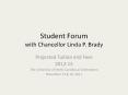 Student Forum with Chancellor Linda P. Brady PowerPoint PPT Presentation