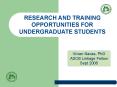 Student Training Opportunities PowerPoint PPT Presentation