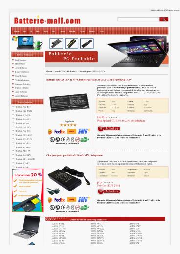 Batterie pour ASUS A42-M70 ,Batterie portable ASUS A42-M70
