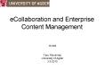eCollaboration and Enterprise Content Management PowerPoint PPT Presentation
