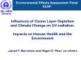 Influences of Ozone Layer Depletion and Climate Change on UV-radiation: Impacts on Human Health and the Environment  Janet F. Bornman and Nigel D. Paul, co-chairs PowerPoint PPT Presentation