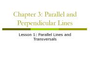 Chapter 3: Parallel and Perpendicular Lines