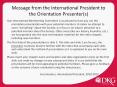 Message from the International President to the Orientation Presenter(s) PowerPoint PPT Presentation