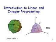 Introduction to Linear and Integer Programming