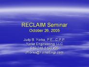 RECLAIM Seminar October 26, 2005